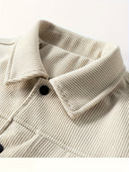 Men's Ribbed Snap Button Casual Jacket