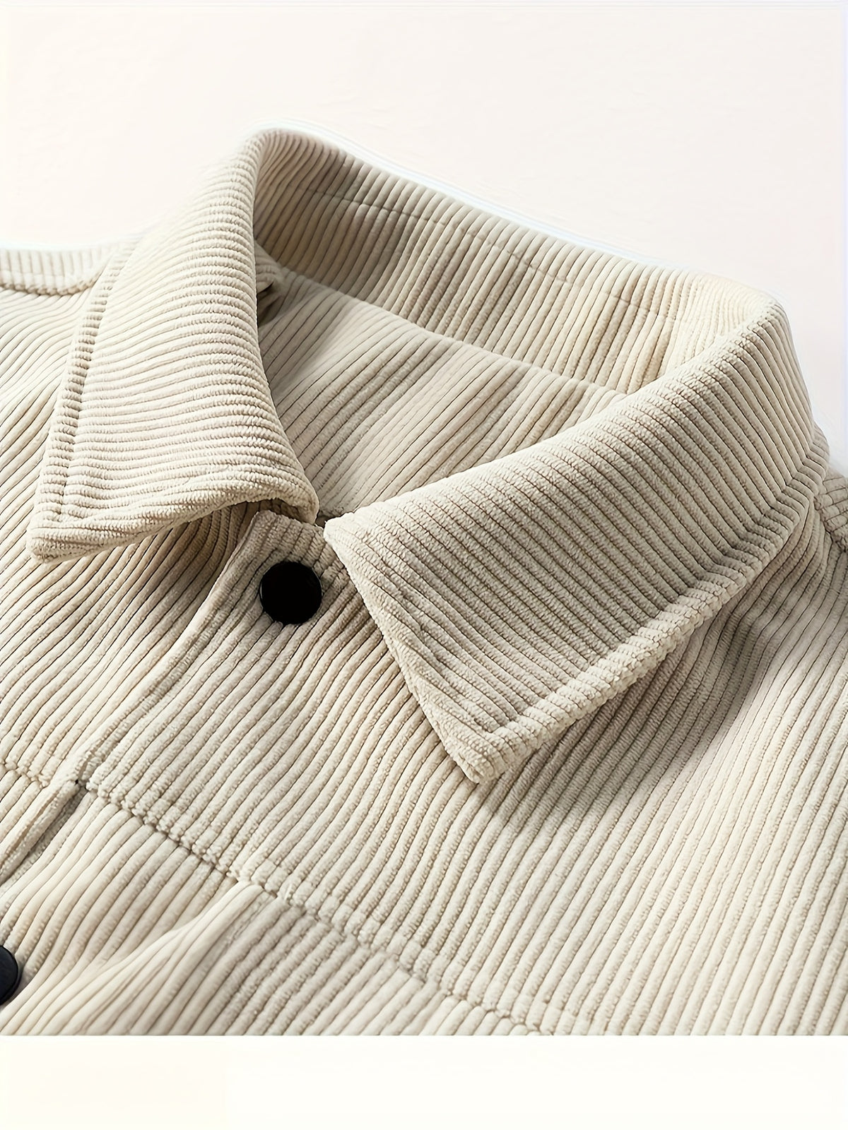 Men's Ribbed Snap Button Casual Jacket