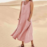 Women's Linen Pocket Maxi Dress