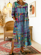Women’s Abstract Print Midi Dress