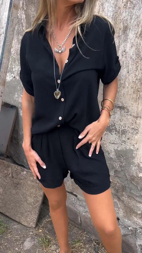 Women’s Relaxed Button Shorts Set