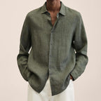 Men's Lightweight Linen Button Up Shirt