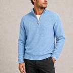 Men's Ribbed Knit Quarter Zip Sweater