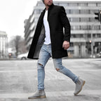 Men’s Long Stand-Collar Coat
