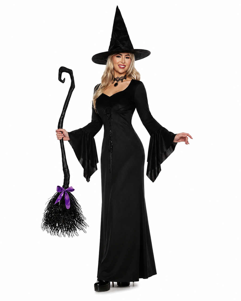 Women's Witch Costume With Pointed Hat