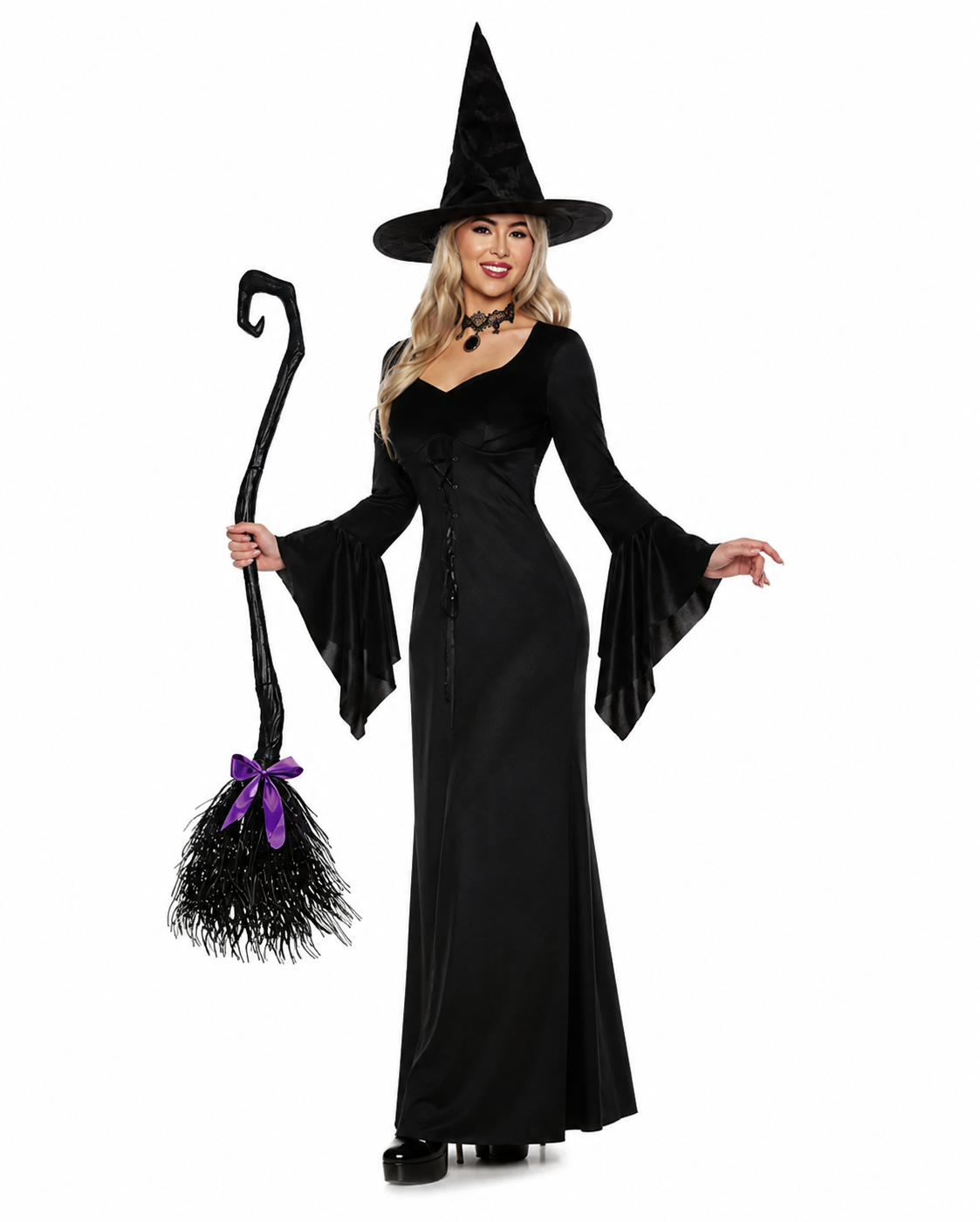 Women's Witch Costume With Pointed Hat