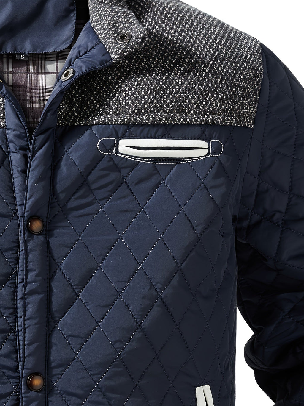 Men’s Quilted Jacket with Contrast Yoke