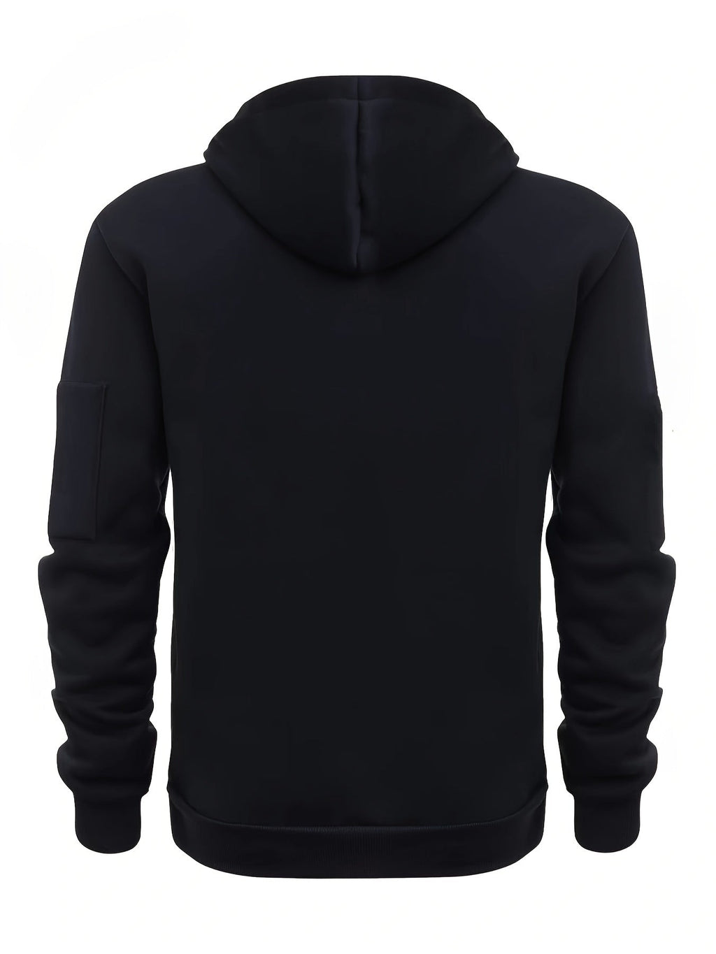 Men's Full-Zip Hooded Sweatshirt with Sleeve Detail
