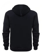 Men's Full-Zip Hooded Sweatshirt with Sleeve Detail