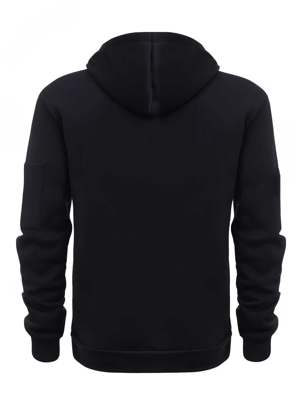 Men's Full-Zip Hooded Sweatshirt with Sleeve Detail