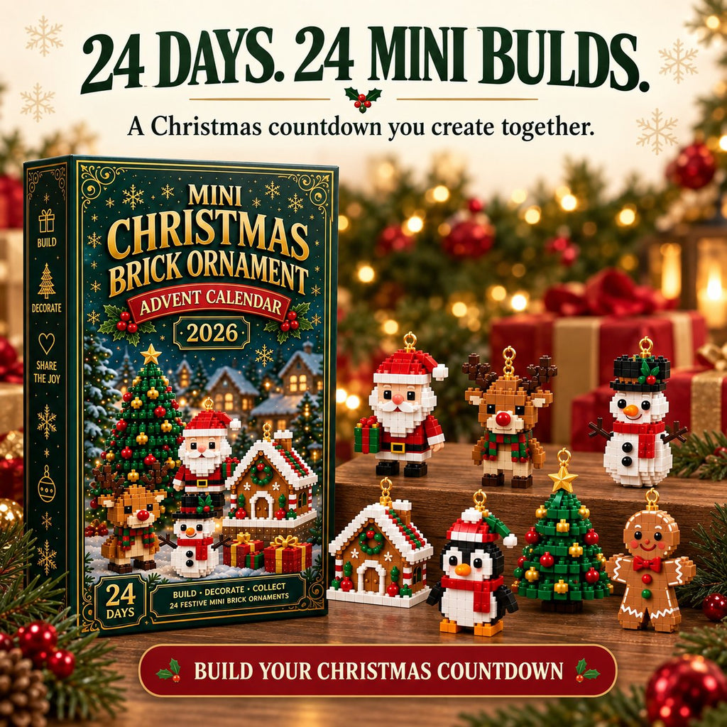 Christmas Building Block Advent Calendar 24 Mini Ornaments