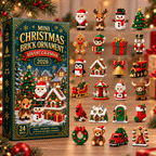 Christmas Building Block Advent Calendar 24 Mini Ornaments