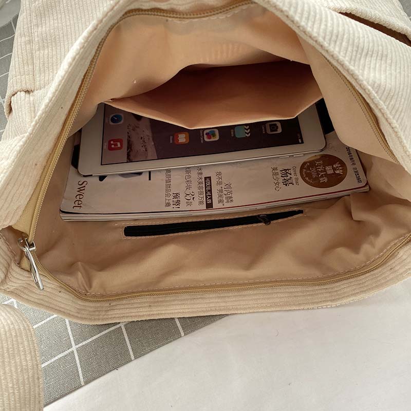 Women’s Large Capacity Corduroy Shoulder Bag