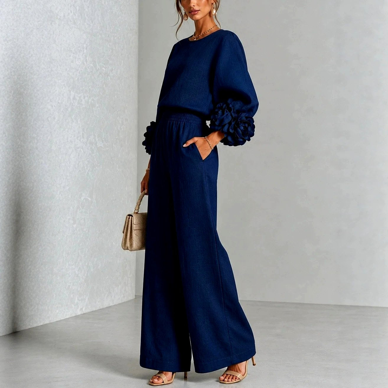 Women’s 2 Piece Wide Leg Pant Set
