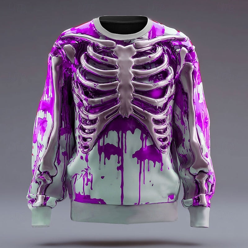 Men's Halloween Skeleton Graphic Sweatshirt