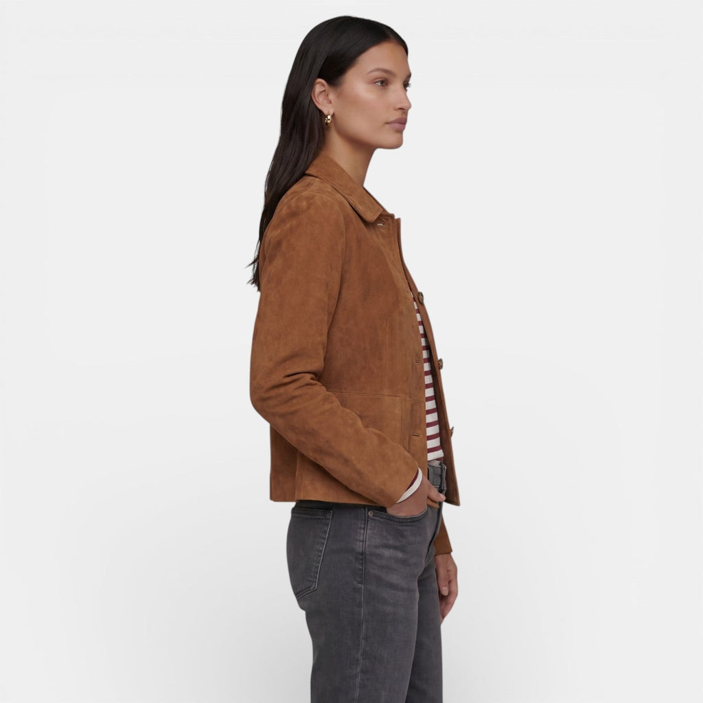 Women's Suede Button-Front Jacket