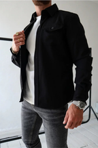 Men's Button-Up Overshirt with Chest Pocket