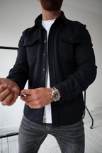 Men's Button-Up Overshirt with Chest Pocket