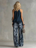 Women's Ruffled Halter Pant Set
