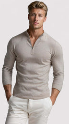 Men’s Quarter-Zip Sweater with Stand Collar