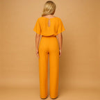 Women's Belted Wide Leg Jumpsuit
