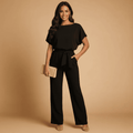 Women's Belted Wide Leg Jumpsuit