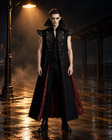 Men’s Halloween Vampire Costume with Long Cape