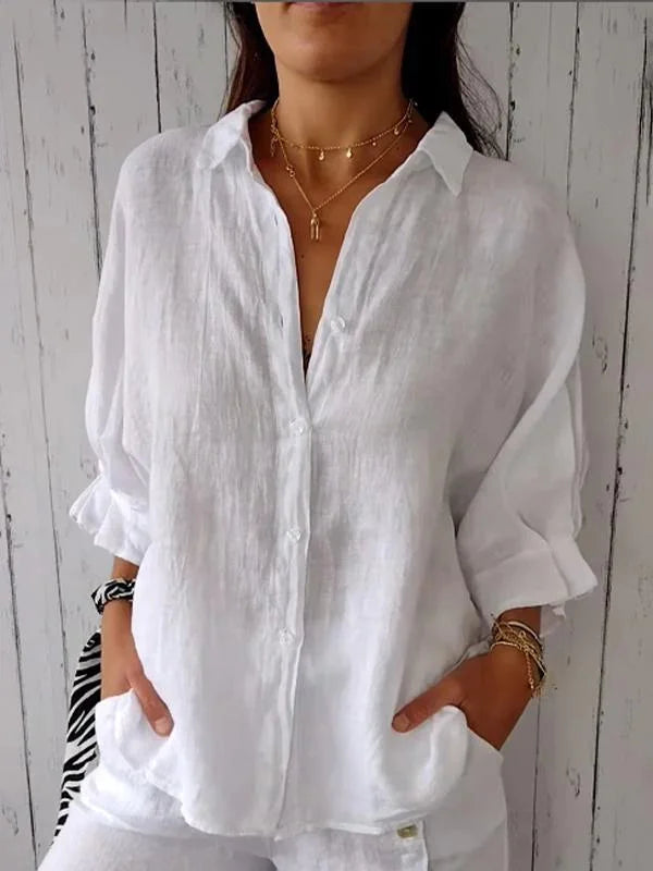 Women's Relaxed Button Down Blouse