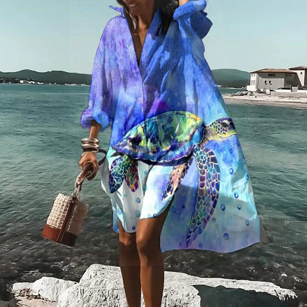 Women's Floral Button Up Shirt Dress
