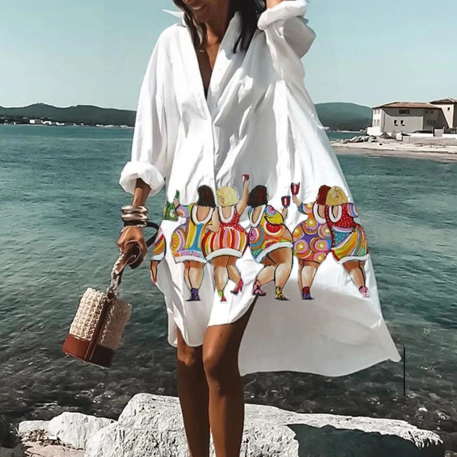 Women's Floral Button Up Shirt Dress