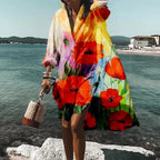 Women's Floral Button Up Shirt Dress