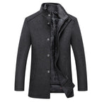 Men’s Layered-Look Stand-Collar Winter Coat