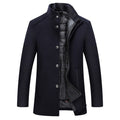 Men’s Layered-Look Stand-Collar Winter Coat