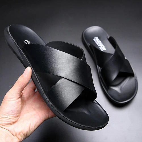 Men's Cross Strap Slide Sandals