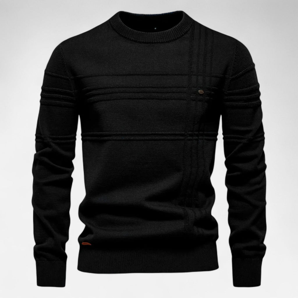 Men's Textured Crew Neck Sweater