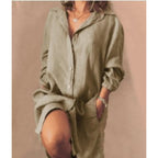 Women’s Relaxed Button-Front Shirt Dress