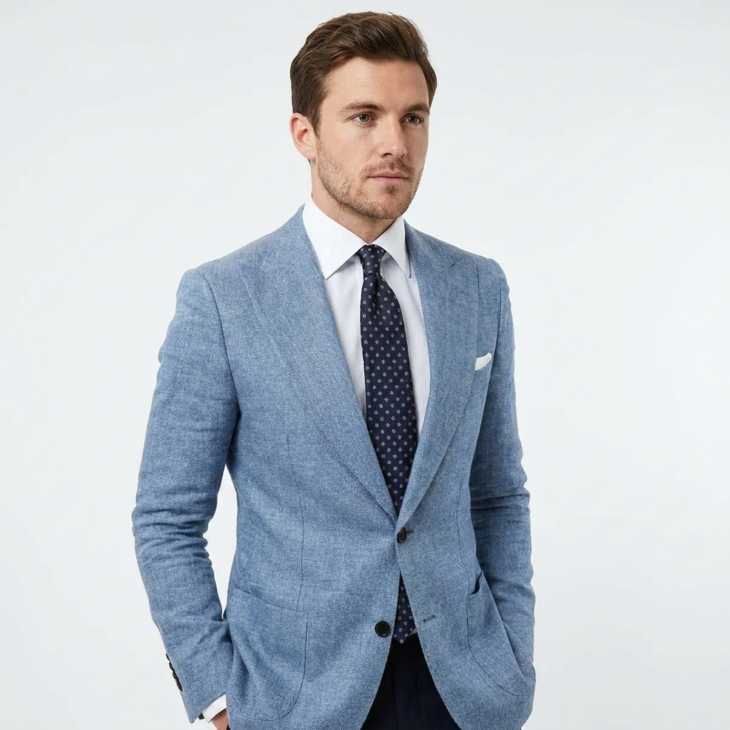 Men's Casual Blazer With Notch Lapels