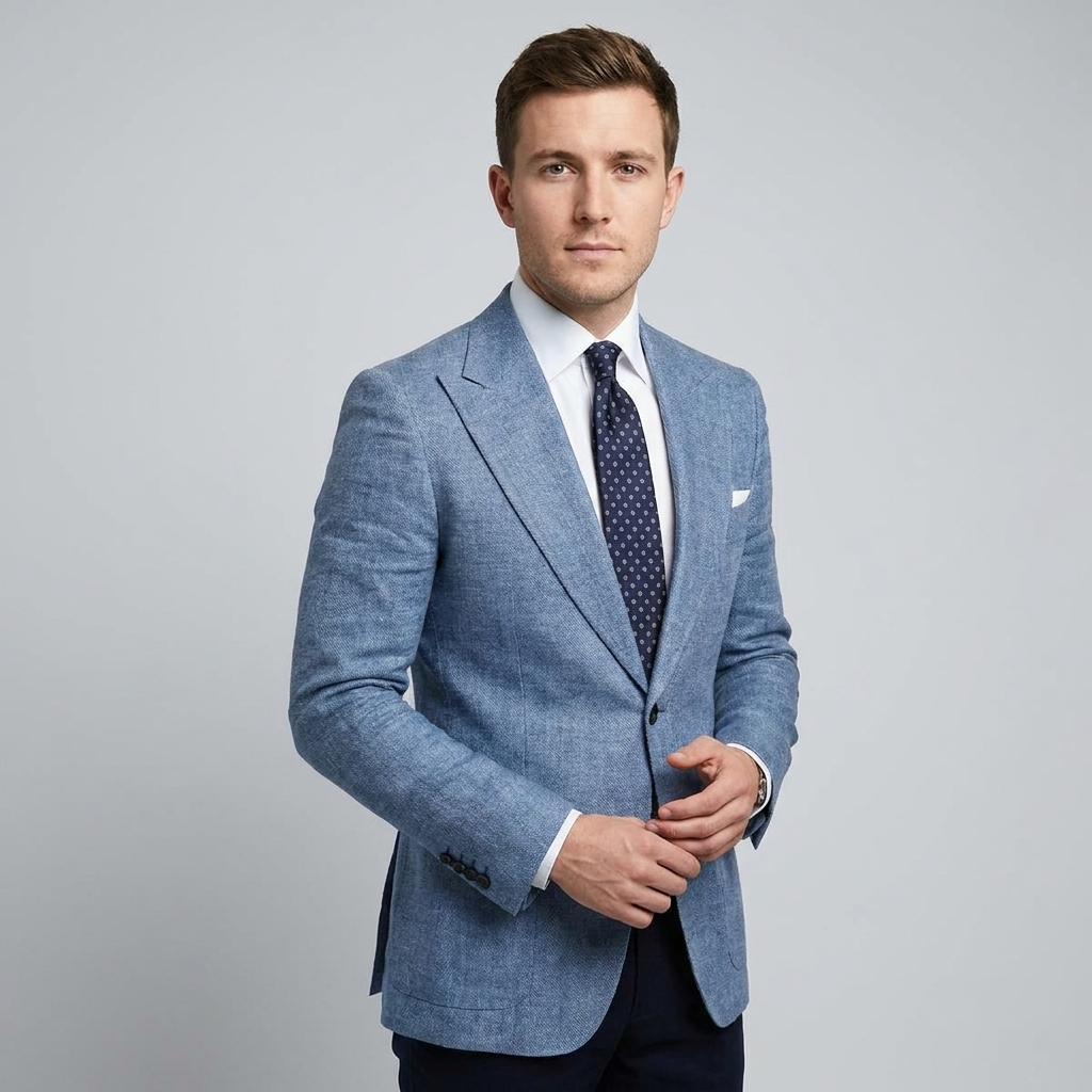 Men's Casual Blazer With Notch Lapels