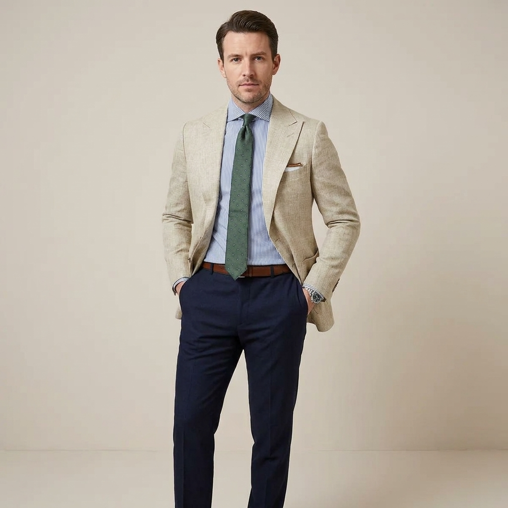 Men's Casual Blazer With Notch Lapels