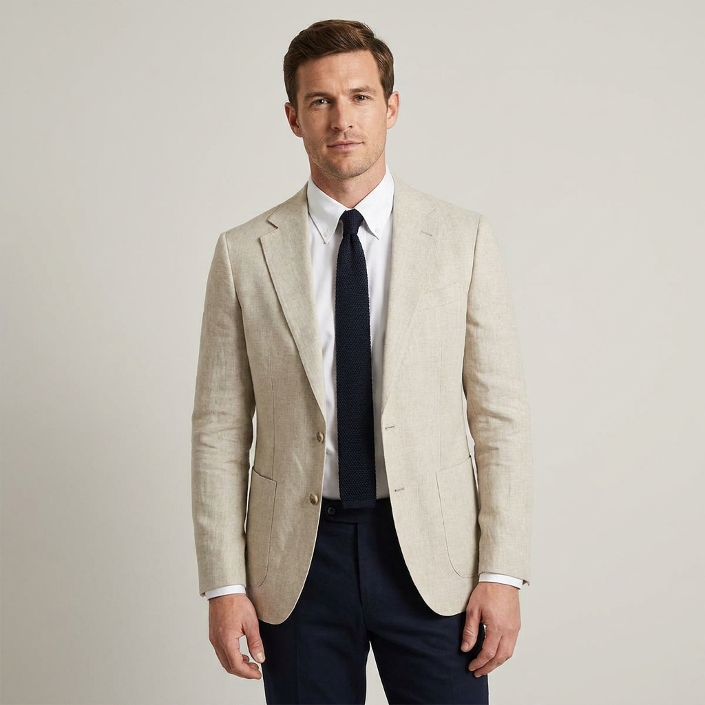 Men's Casual Blazer With Notch Lapels