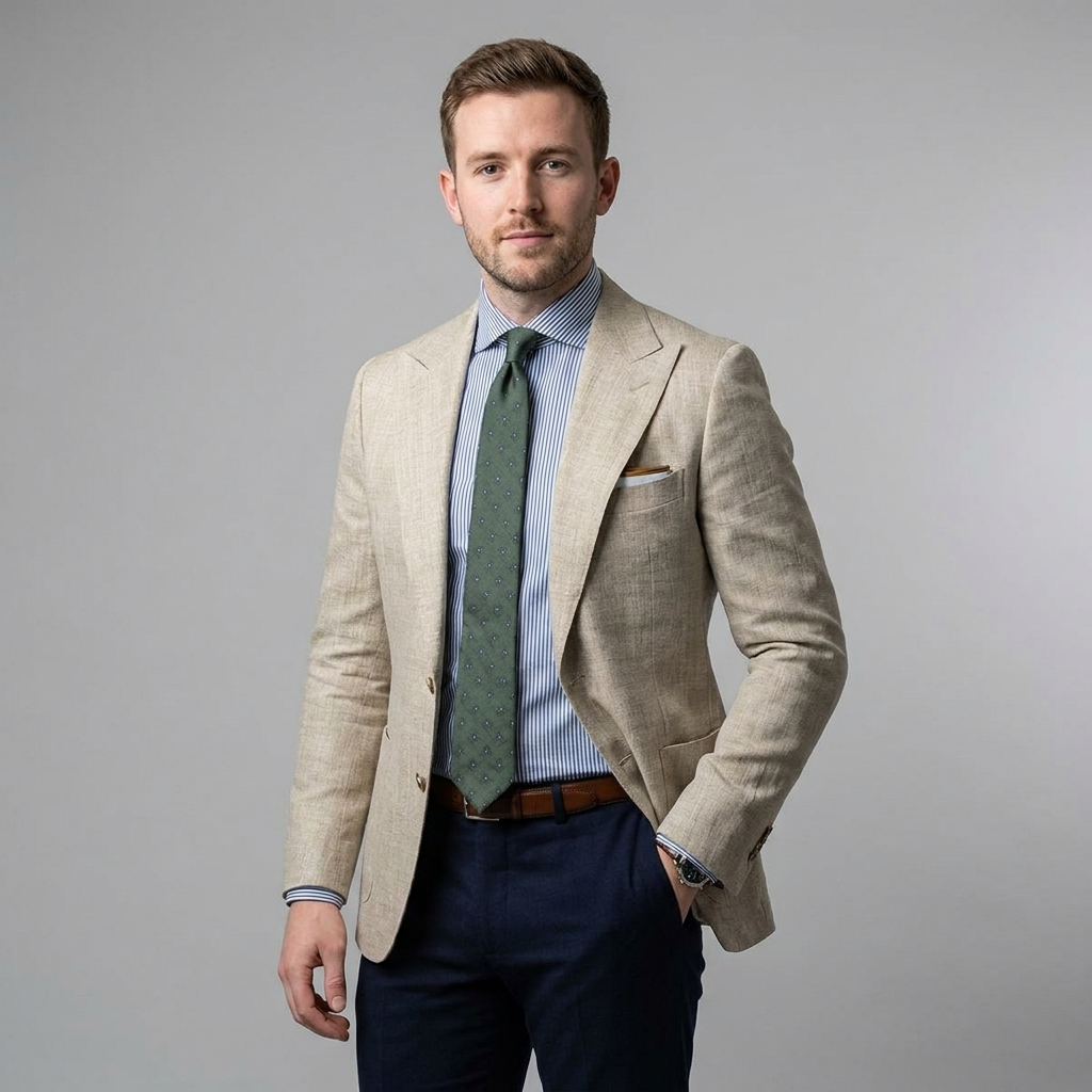 Men's Casual Blazer With Notch Lapels