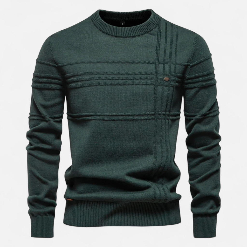 Men's Textured Crew Neck Sweater