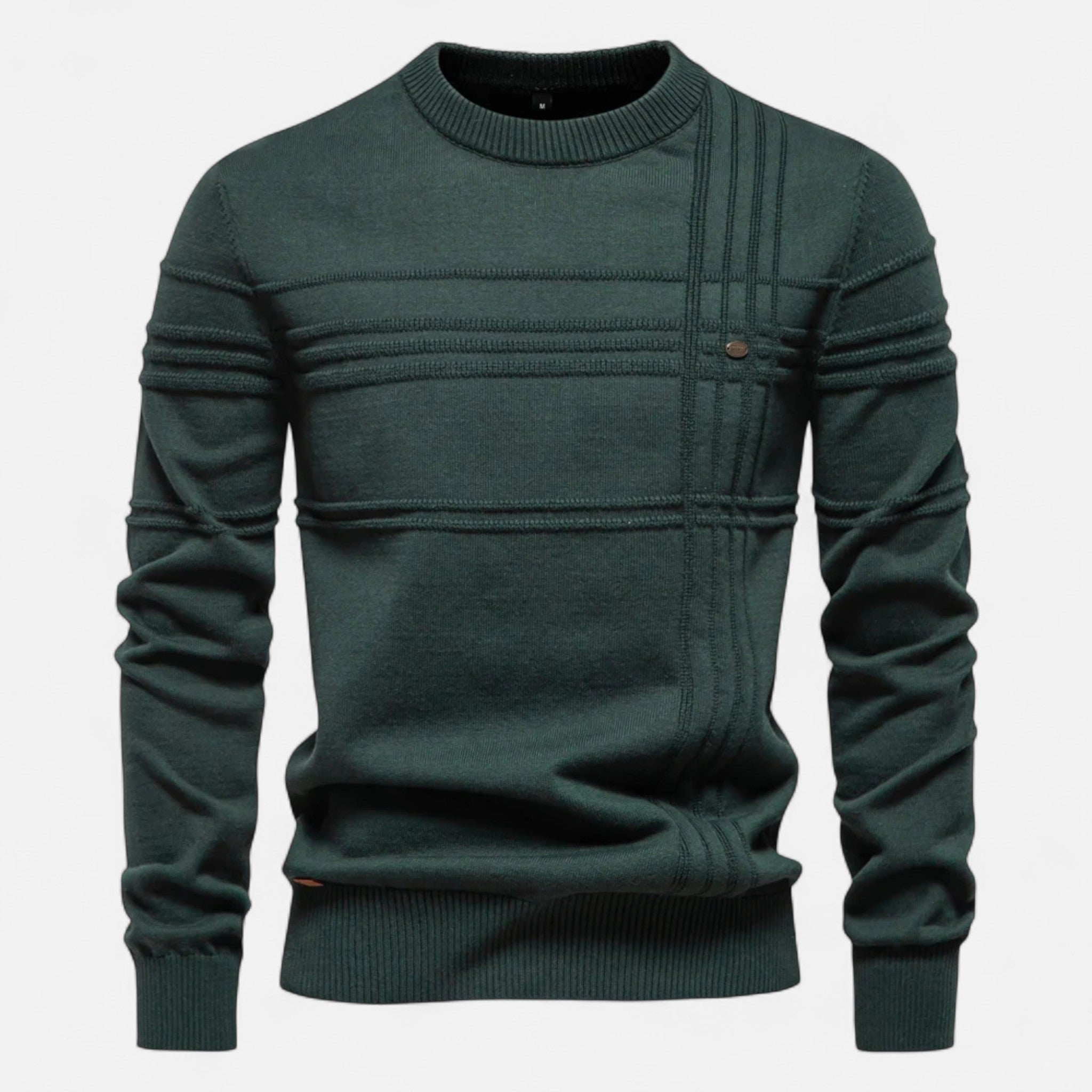 Men's Textured Crew Neck Sweater