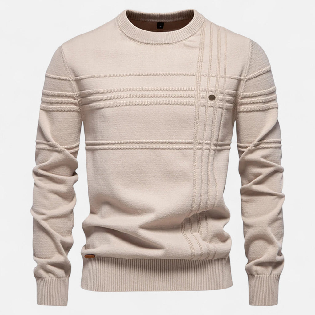 Men's Textured Crew Neck Sweater