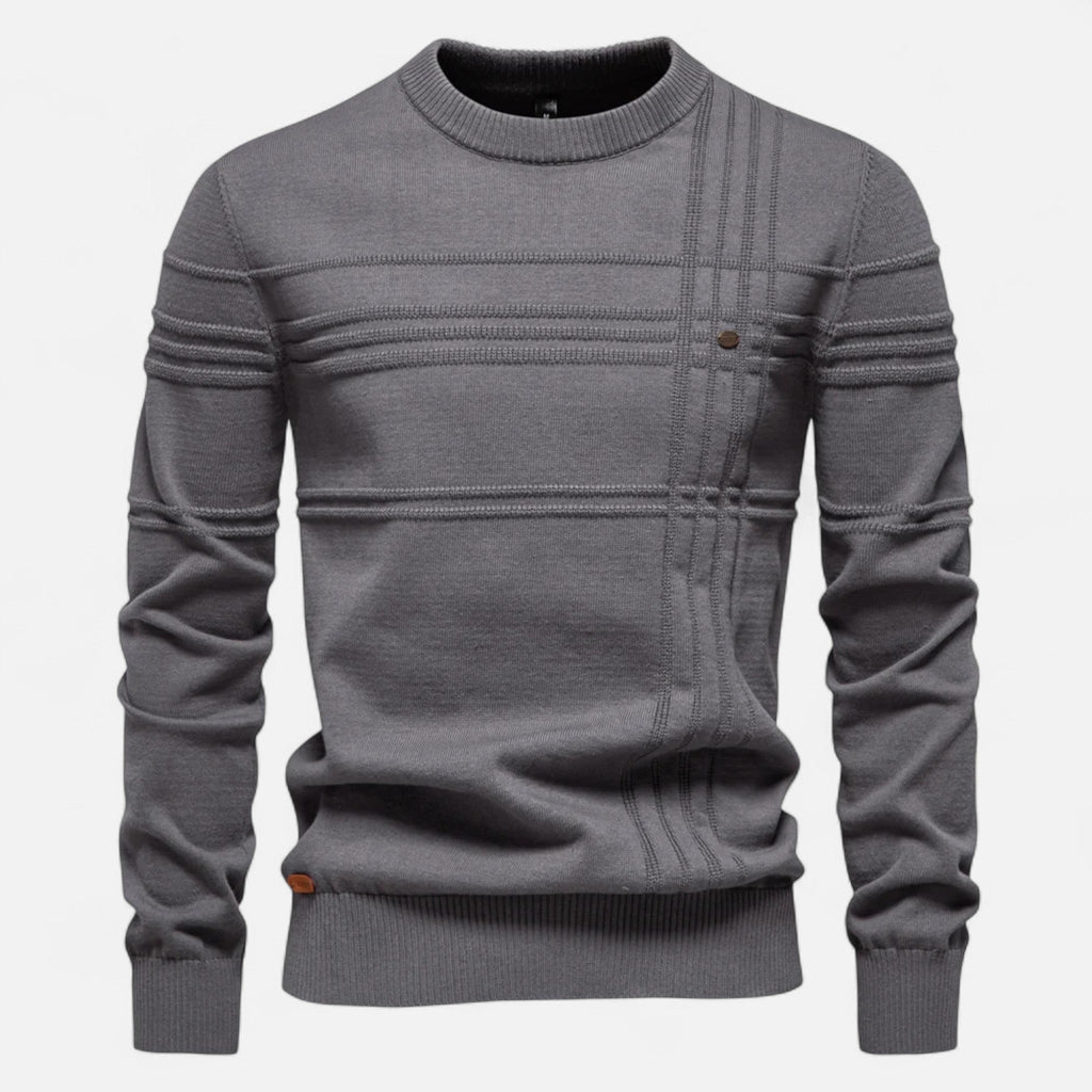 Men's Textured Crew Neck Sweater