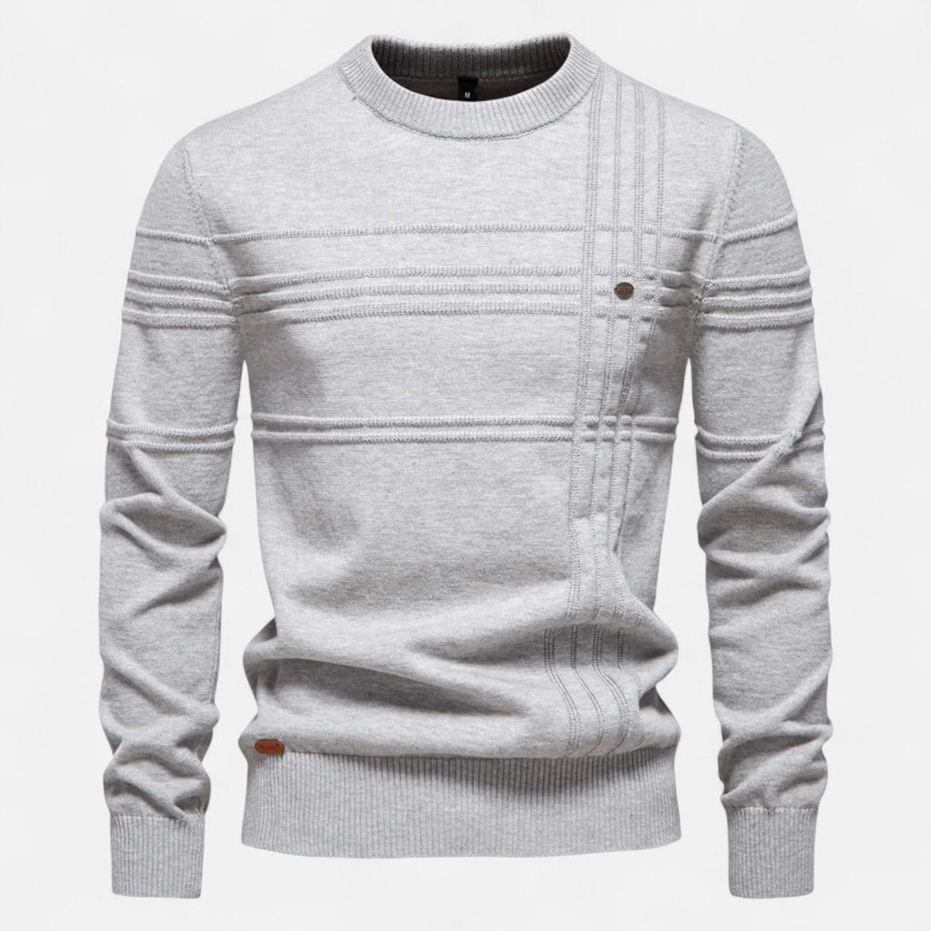 Men's Textured Crew Neck Sweater
