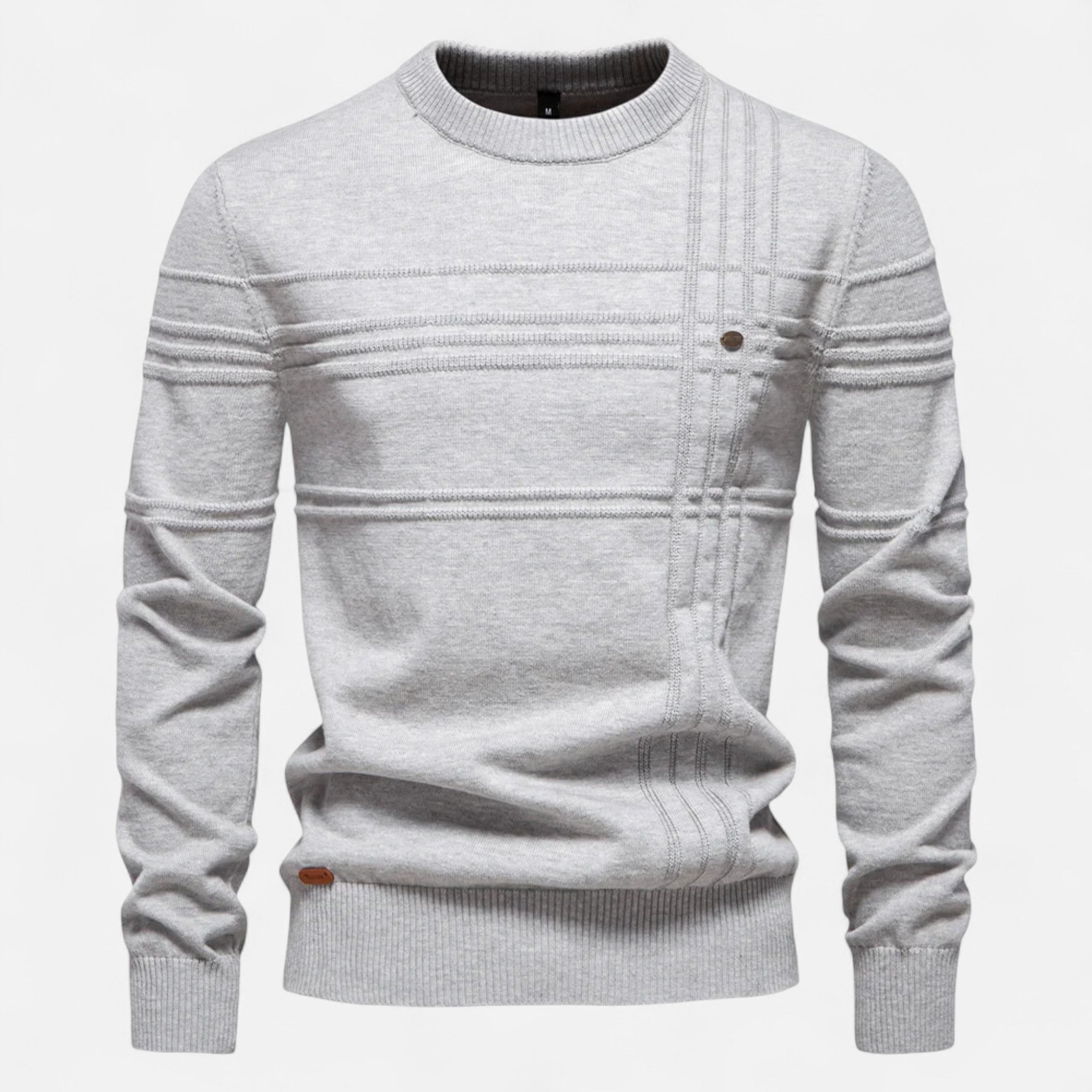Men's Textured Crew Neck Sweater