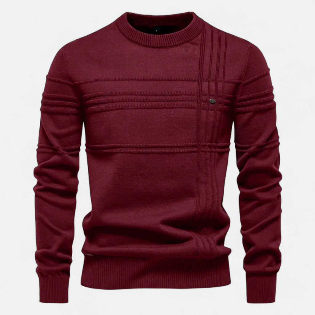 Men's Textured Crew Neck Sweater