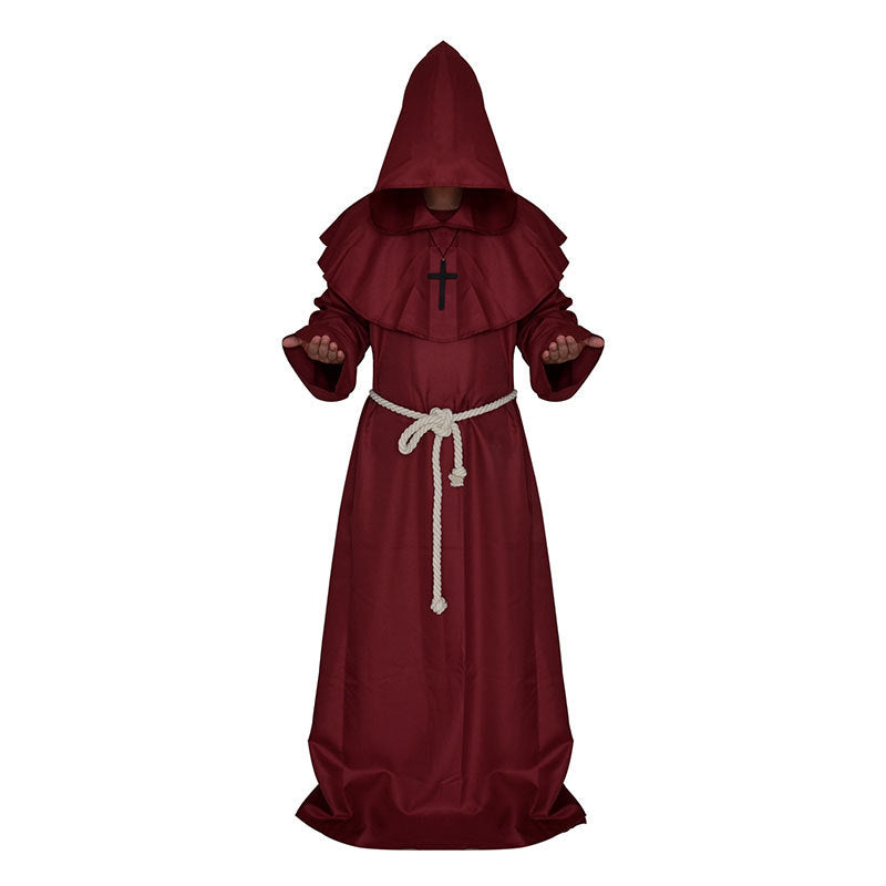 Unisex Halloween Hooded Monk Costume Robe