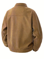 Men's Ribbed Snap Button Casual Jacket
